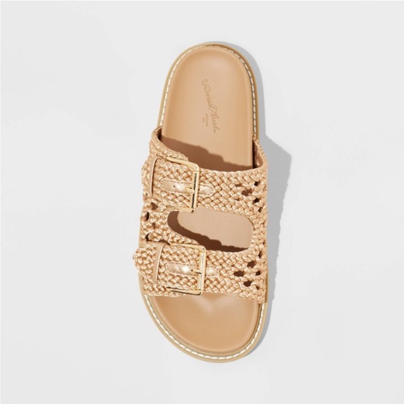 Target universal thread Kylie crochet footbed sandals woven double strap size 8 - Picture 2 of 7